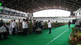 Presiden RI Prabowo Subianto Menghadii pembukaan Kongres XVIII Muslimat Nahdlatul Ulama di Surabaya, Jawa Timur. (Dok. Tim Media Prabowo)